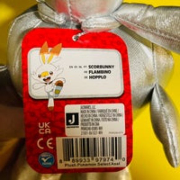 Pokémon 25th Edition Scorbunny Silver Plush - Picture 4 of 4
